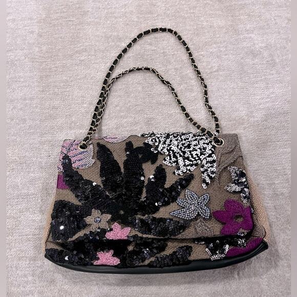 Amazon Handbags - Tote Bag for Women, Beach Bag, Handmade Sequin Embroidery Straw Bag Bohemian
